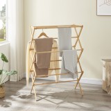 Uscator rufe, en.casa, PXLR-0124 Grinau, 128 x 72 x 44 cm, bambus, natur, pliabil, cu 11 bare HausGarden Leisure