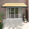 Copertină retractabilă, galben/alb, 3x2,5 m, textil/aluminiu