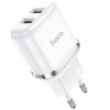 Incarcator Retea USB HOCO N4, 2X USB, 2.4A, Alb