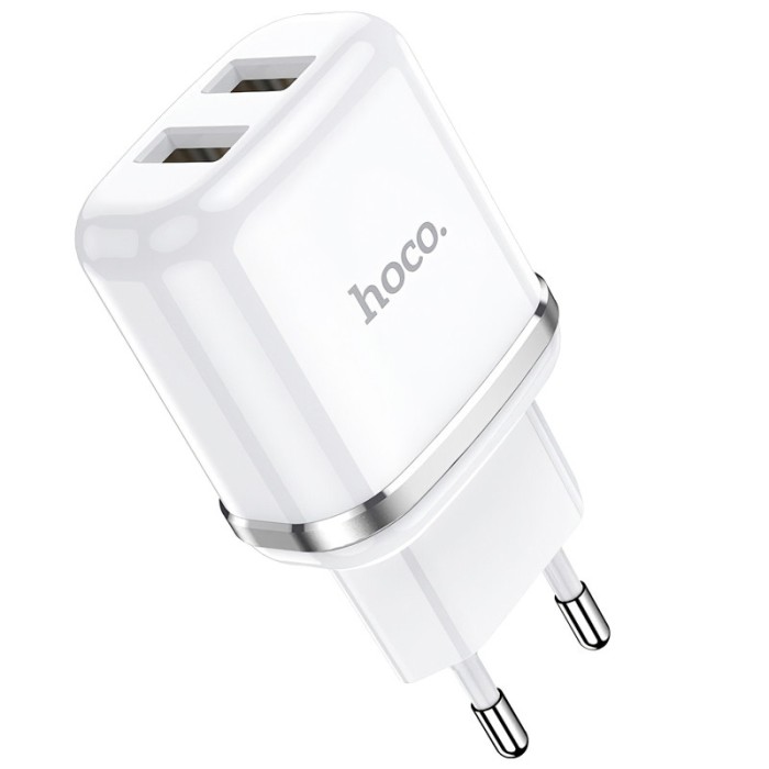 Incarcator Retea USB HOCO N4, 2 X USB, 2.4A, Alb