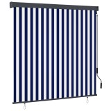vidaXL Jaluzea tip rulou de exterior, albastru și alb, 160 x 250 cm