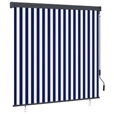 vidaXL Jaluzea tip rulou de exterior, albastru și alb, 160 x 250 cm