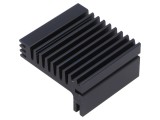 Radiator extrudat cu aripioare tranzistoare neagră, 50mm