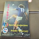 Fotbal - Buletin Meciul Sportiv Studentesc - Dinamo Bucuresti martie 1988