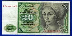 (3) BANCNOTA GERMANIA - 20 MARK 1980 (2 IANUARIE 1980) foto