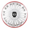 Set 4 Capace Roti, potrivite jantelor de R16, pentru Kia, model falcon argintiu cu rama rosie, Autohelix MSA