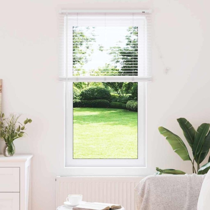 vidaXL Jaluzea pentru Fereastră cu perdele Altele Manual Alb 80 x 130 cm Aluminiu
