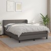 VidaXL Pat box spring cu saltea, gri, 140x200 cm, piele ecologică 3127197
