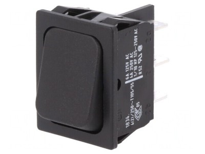 Comutator Bascule DPDT Negru 4A/250VAC IP40 foto