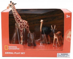 Set 4 figurine National Geographic NTM02001, Girafa, Elefantel, Strut si Antilopa foto