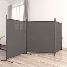 vidaXL Paravan de cameră cu 3 panouri, antracit, 525x180 cm, textil 350280