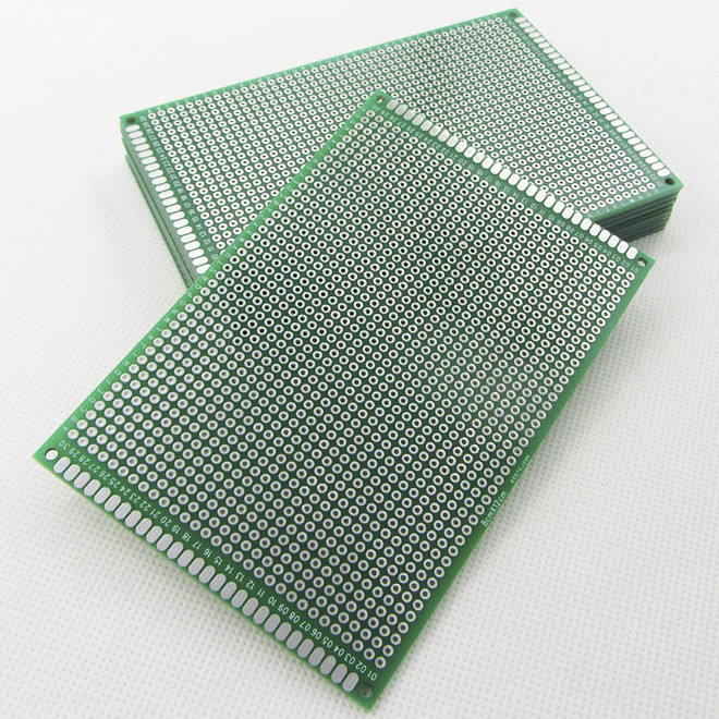 Placa test PCB 8 x 12 cm, prototip / prototype Arduino (p.293)