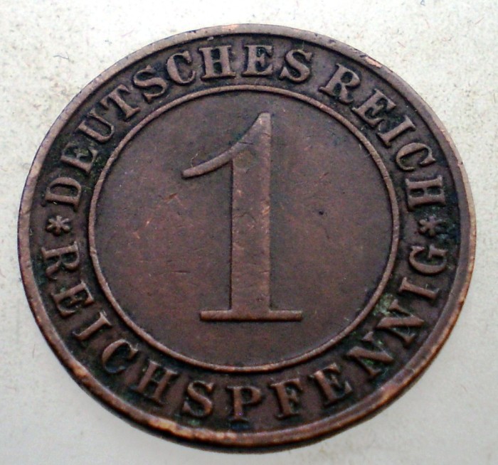 B.280 GERMANIA WEIMAR 1 REICHSPFENNIG 1935 D