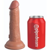 King Cock-Elite Dildo Realist din Silicon 15.2 cm Caramel-Ventuza