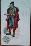 Carte postala, muzicant, 1906