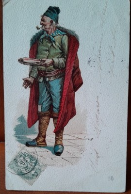 Carte postala, muzicant, 1906 foto