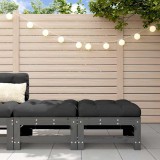 vidaXL Taburete de grădină cu perne, 2 buc., gri, lemn masiv de pin 825697