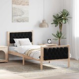 vidaXL Cadru de pat cu headboard Negru 75 x 190 cm țesătură 878441