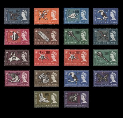 SOLOMON ISLANDS 1966 DEFINITIVE CU SUPRATIPAR foto