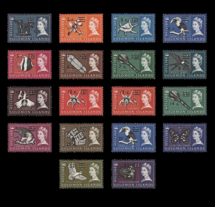 SOLOMON ISLANDS 1966 DEFINITIVE CU SUPRATIPAR