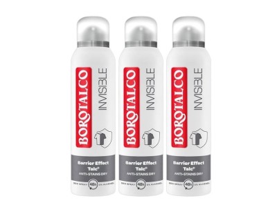 Pachet 3 x Deodorant Spray Borotalco, Invisible, 150 ml foto