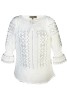 Bluza tip ie traditionala, dama, ML26, marime L, alb/argintiu