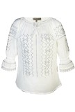 Bluza tip ie traditionala, dama, ML26, marime L, alb/argintiu