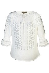 Bluza tip ie traditionala, dama, ML26, marime L, alb/argintiu