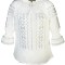 Bluza tip ie traditionala, dama, ML26, marime L, alb/argintiu