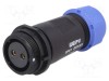 Mufă SP21 mamă WEIPU PIN: 2 IP68 30A lipire pe cablu 500V