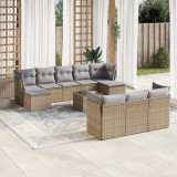Gossi set canapele de gradina cu perne, 11 piese, bej, poliratan
