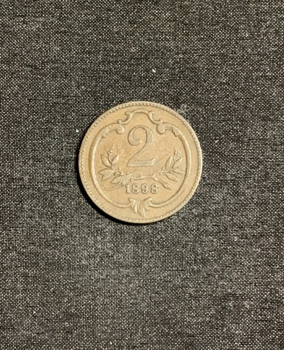 Moneda 2 heller 1898 Austria
