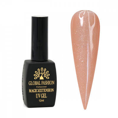 Gel UV cu sclipici, Magic-Extension, Global Fashion, 12 ml, Roz, G08 foto