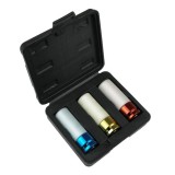 Trusa 3 capete tubulare de impact,&nbsp;pentru jante aluminiu, 17/19/21 mm, 85 mm, 1/2&quot;,&nbsp; Dedra
