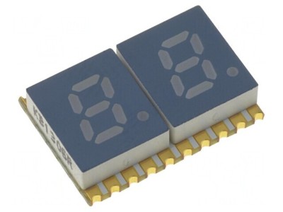 Afișaj LED 7 Segmente 5.08mm 2 Cifre Roșu foto