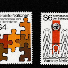 Natiunile unite-UNO Viena 1981-Anul intern.pers.cu dizabilitati,MNH,Mi.17-18