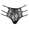 Chilot Dama String Dantela Neagra, Siret Triplu, One Size, Poliamida/Elastan