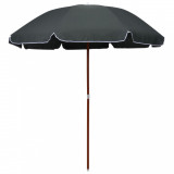 Umbrelă de soare cu st&acirc;lp din oțel, antracit, 240 cm, vidaXL