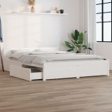 Cumpara ieftin Cadru de pat cu sertare Double, alb, 135x190 cm