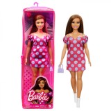 PAPUSA BARBIE FASHIONISTA SATENA CU ROCHIE ROZ CU BULINE
