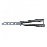 Briceag fluture antrenament IdeallStore&reg;, otel inoxidabil, Bullet Blade, 22 cm, argintiu