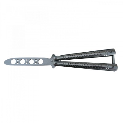 Briceag fluture antrenament DEPOX&amp;reg;, otel inoxidabil, Bullet Blade, 22 cm, argintiu foto