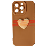 Toc silicon 3D Cartoon Apple iPhone 13 Pro Brown Heart