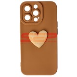 Husa Silicon 3D Cartoon Brown Heart Apple iPhone 13 Pro