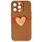 Toc silicon 3D Cartoon Apple iPhone 13 Pro Brown Heart