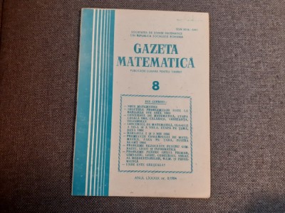 GAZETA MATEMATICA NR 8/1984 foto
