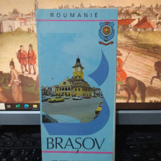 Brașov et ses alentours, hartă color și text în franceză, Publiturism 1986, 109