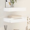 VidaXL Rafturi de perete suspendate cu sertare, 2 buc., alb, 48 cm