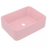 Cumpara ieftin Chiuveta de baie lux, roz mat, 41 x 30 x 12 cm, ceramica