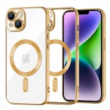 Husa premium iPhone 14 Plus Techsuit Luxury Crystal MagSafe, auriu